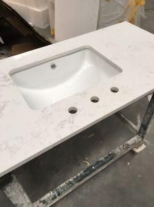 White Quartz Countertop with The Sink
