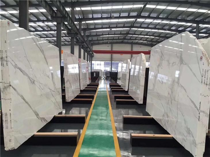 Grade a Natural Stone Slab Italian White Calcutta Marble for Home Decor