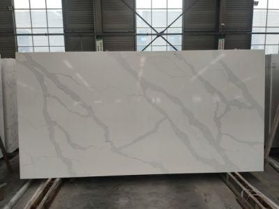 White Calacatta 6111 Quartz Stone Slab Used for Home Worktop