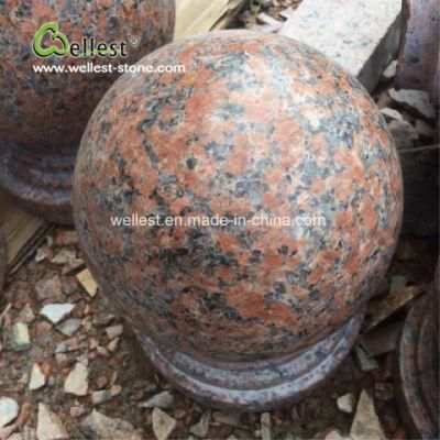 China Nature Red Granite Road Stone Fence Car