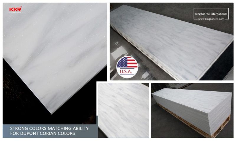 Textured Marble Look Solid Surface Stone Wall Panel for Decoration