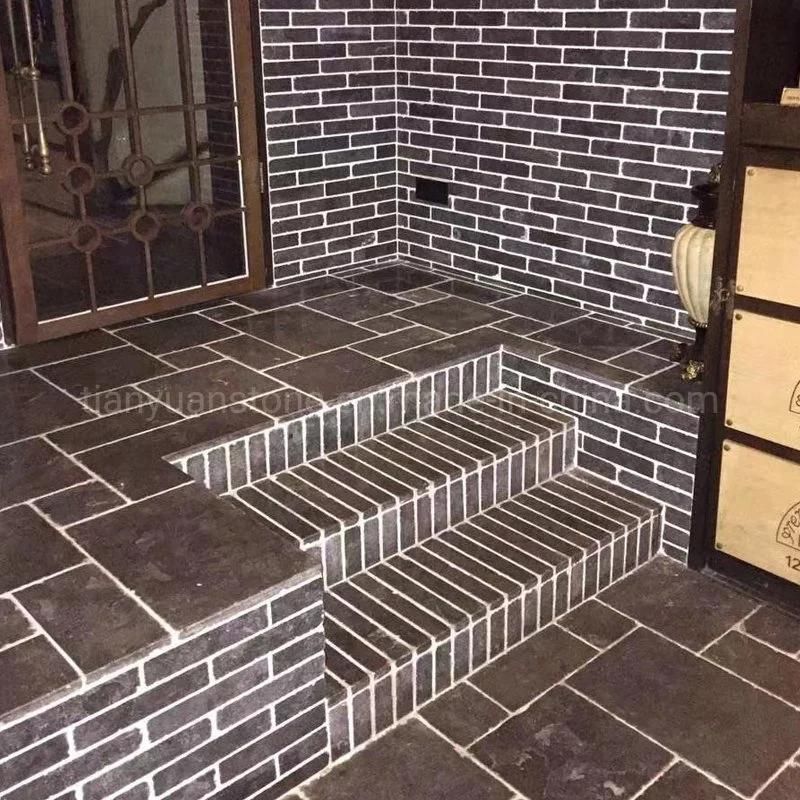 Natural Black Limestone Loose Wall Cladding Split Big Blocks for Wall