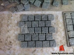 G654 Dark Grey Granite Garden Paving Stone/Cobblestone on Mesh