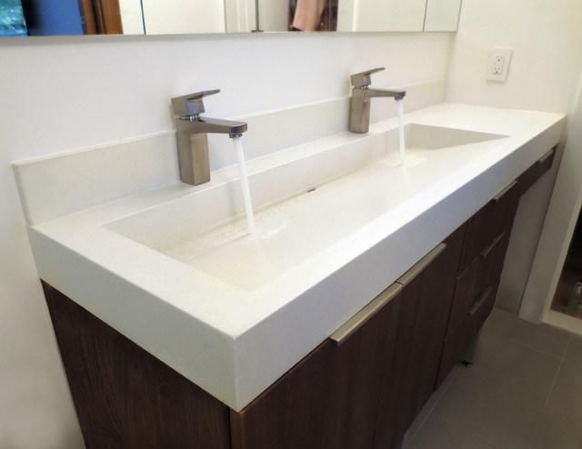 Solid Surface White Marble Vanity Top for Bathroom