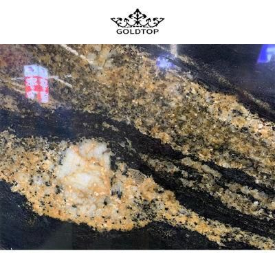 Home Decoration Natural Stone Polished/ Honed Surface Bathroom/Kitchen /Living Room Countertop Black and Gold Vein Cosmic Gold Granite for Home