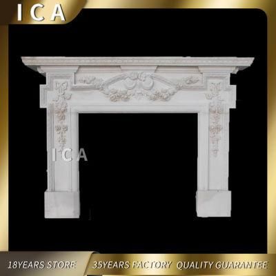 White Marble Fireplace Decoration Mantel