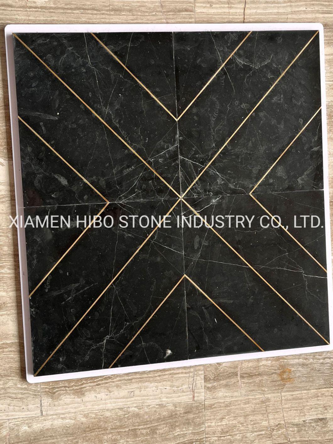 Marble Stone Mosaic with Brass/Stainless Steel/Metal/Shell Pattern Interior Wall/Floor/Kitchen Backsplash Mosaic Tile