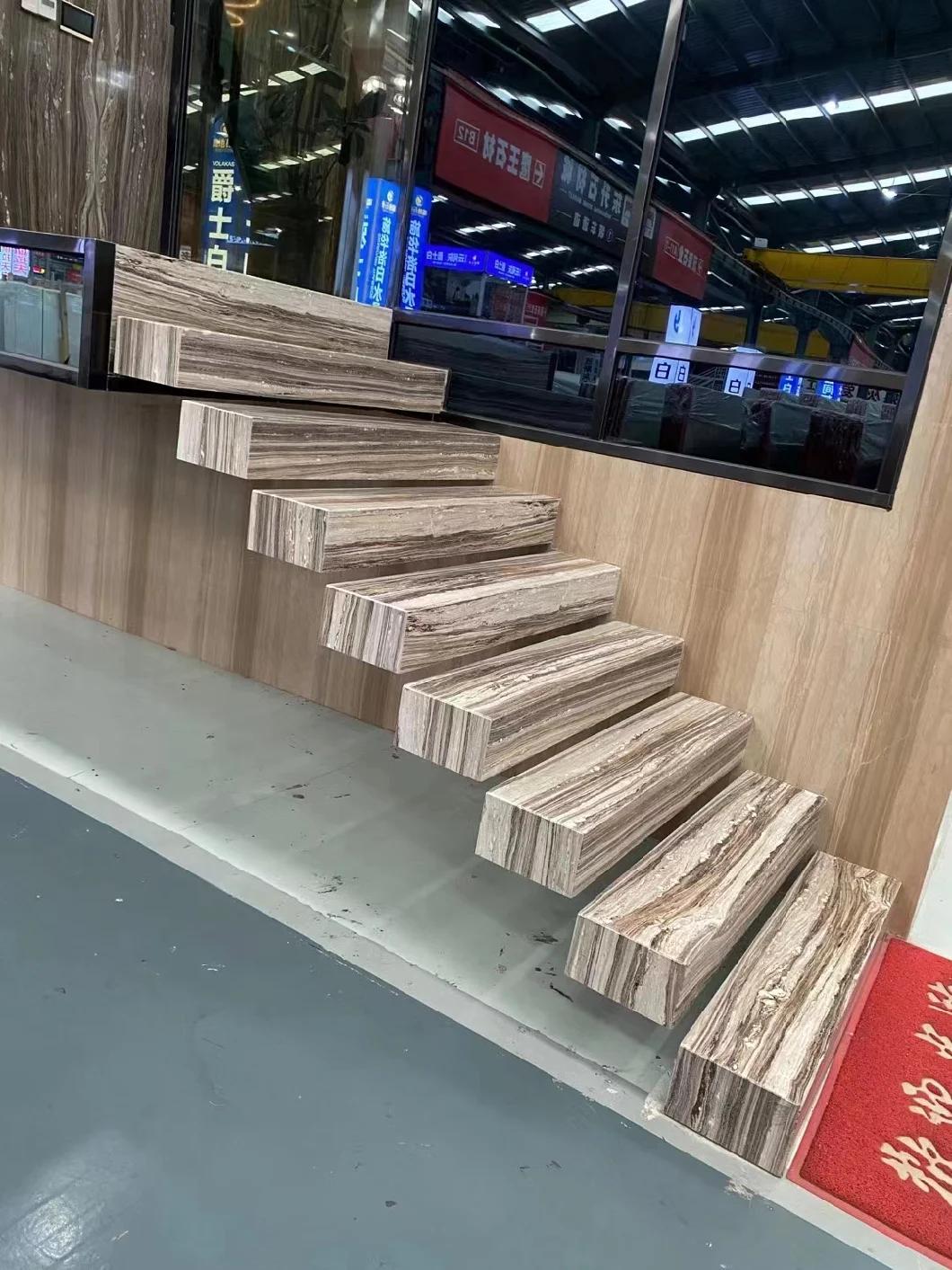 Natural Stone Stair Step of Palissandro Bule/Palissandro White