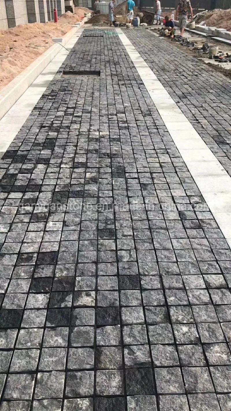 Granite Cobblestone Paver Mats for Courtyard Pavement Stone