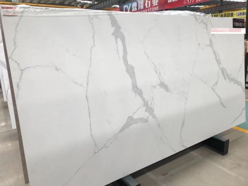 Thin Large Porcelain Slab Calacatta White Sintered Stone for Wall Background and Table Tops