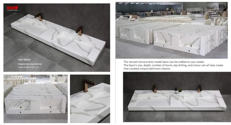 White Marble Customized Bathroom Vanity Top for Hotel Decoration
