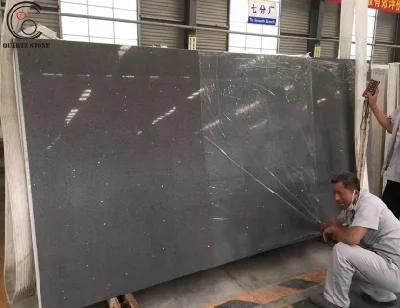 Sparkle Star Galaxy Grey Color Quartz Stone with Mirror for Countertops
