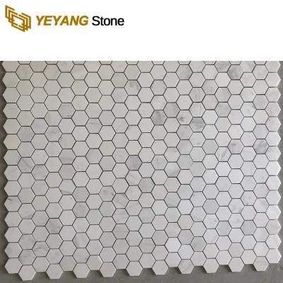 Carraba White Marble Hexagon Mosaic Tiles for House Kitchen/Bathroom/Wall
