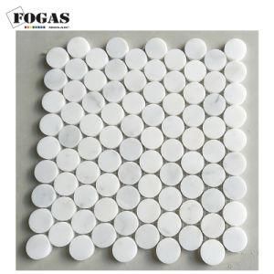 D30 Round Premium Carrara White Marble Wall Tile Mosaic