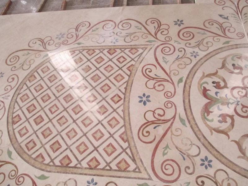 European Classic Style Waterjet Marble Medallion Marble Inlay for Home Floor Decoration