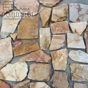 Beige Yellow Slate Irregular Veneer Stone Panel