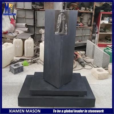 Custom G654 Black Granite Funeral Tombstone for Graveyard