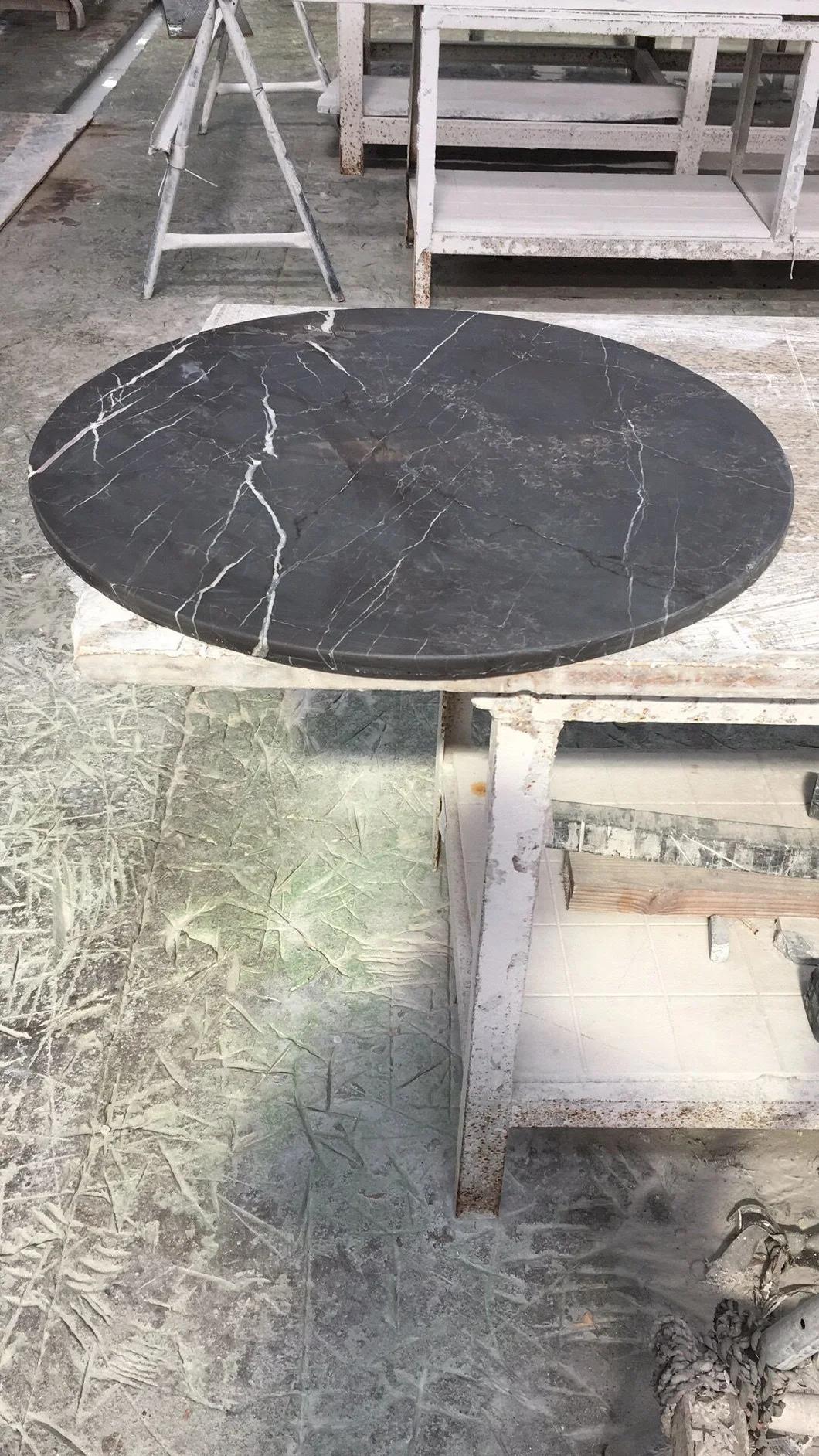 Black Marquina Mable Table Top Honed Natural Stone Surface for Home Interior Decor