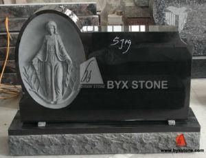 Black Granite Carving Headstone Stone Monument for Cetemery