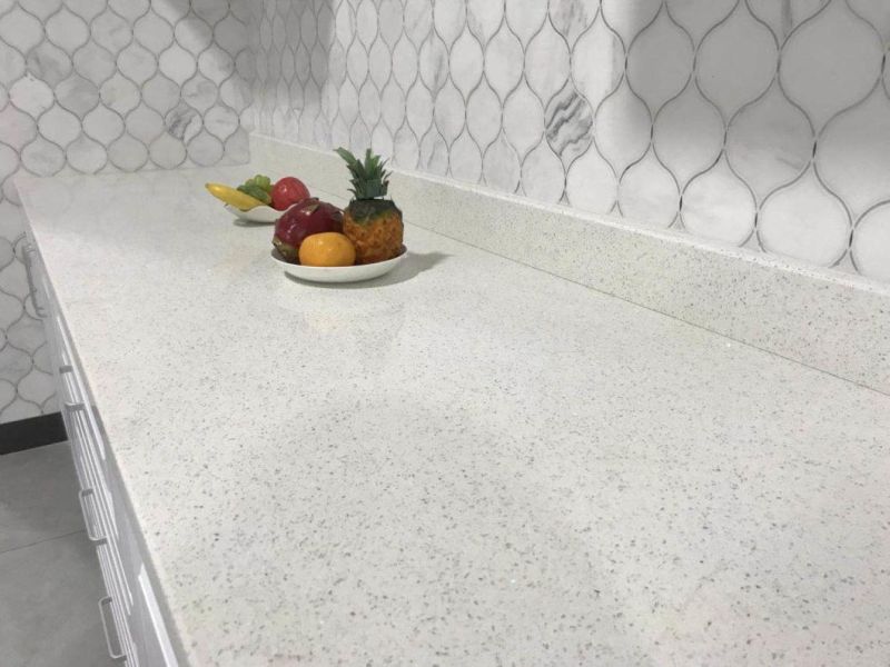 Man-Made Quartz Slab, Factory Engineered Stone Stellar White