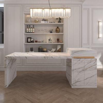 Nordic Style Multifunction Marble Rock Board Plate Chinese Furniture Kitchen Cabinets Storable Marble Dining Room Table