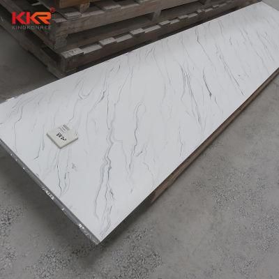 12mm White Artificial Marble, Synthetic Marble Corian Artificial Stone Acrylic Solid Surface