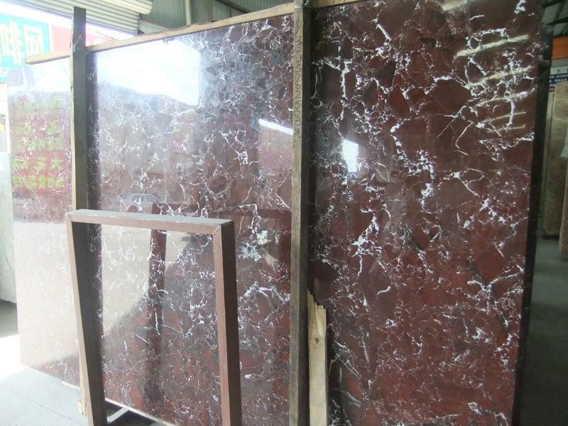Purple Vein Natural Stone Rosso Levanto Red Marble for Countertop and Wall Panel Decoration