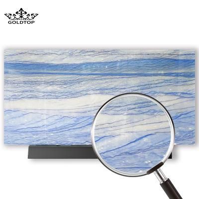 Grateful Romantic Azul Blue Natural Marble for Kitchen Top Decoration
