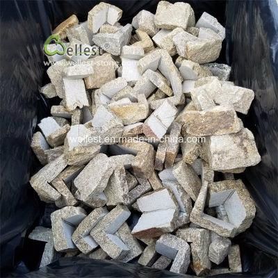 L Shaped Quartzite Corner Stone, Yellow Retainining Wall Stone for Decoration