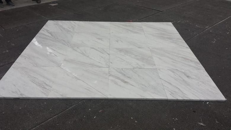 White Veins Volakas Marble Tiles for Projects Customerized