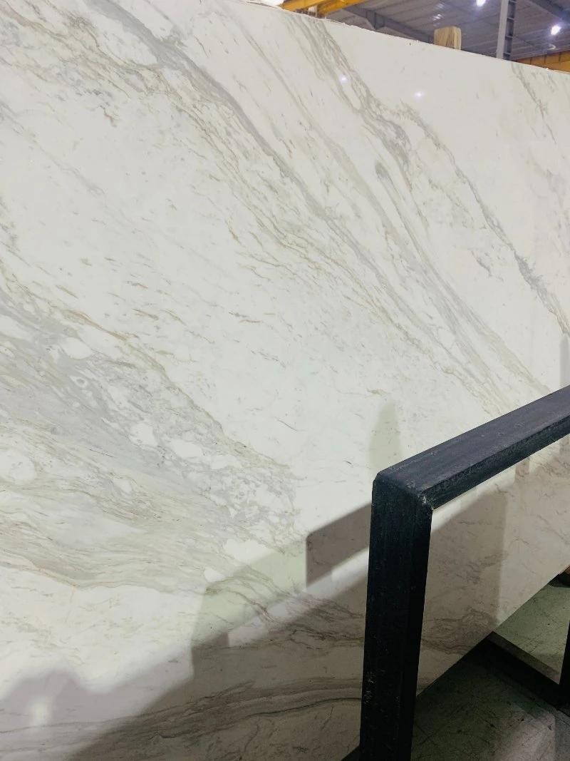 Polished Volakas White Marble Slab for Flooring and Walling