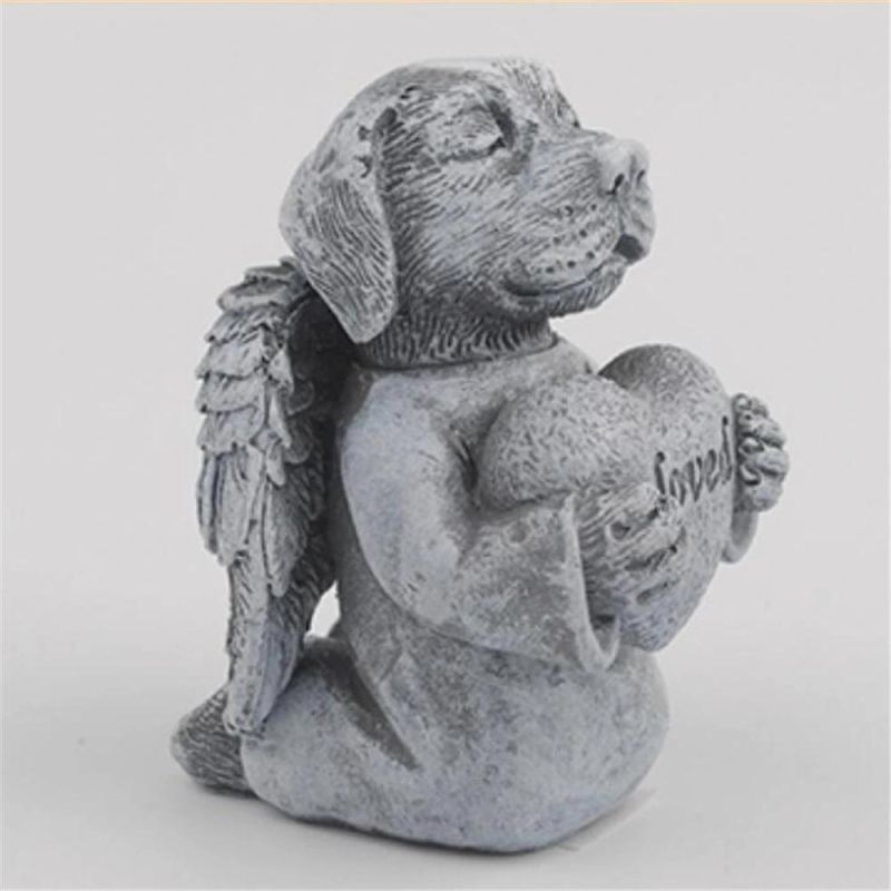 Angel Dog Cat Statue Resin Tombstone Monument