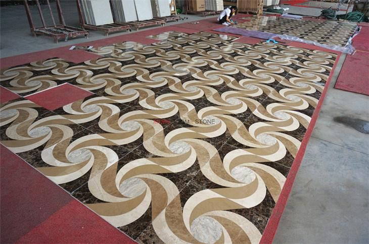 China Wholesale Market Laminated Marble Stone Waterjet Tile