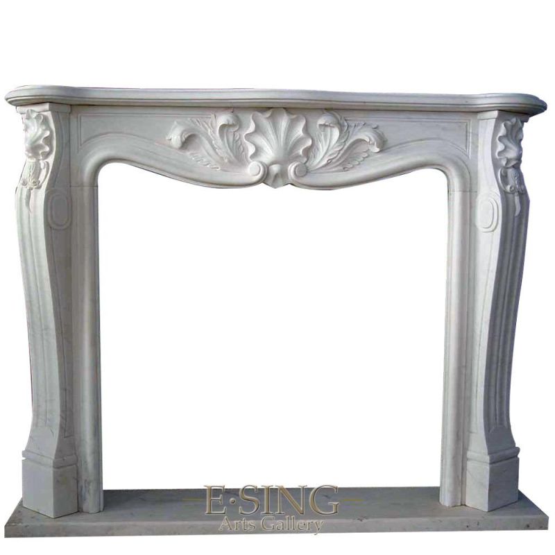Hand Carved Indoor Usage Natural Marble Stone Fireplace