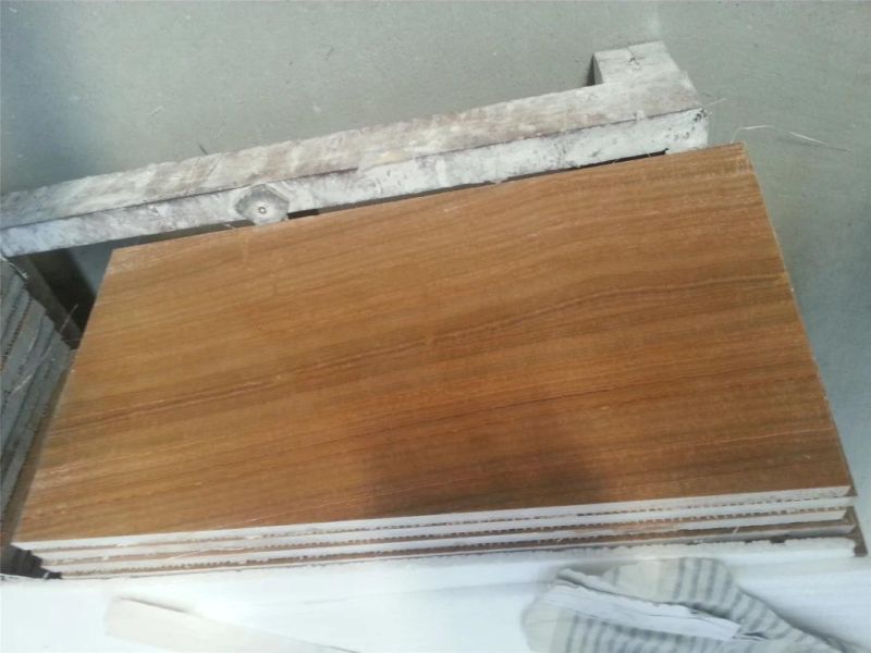 Popular Natural Yellow Wood Marble Slab and Tile for Hotel Wall Floor Decorate