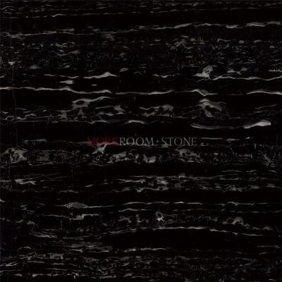 Chinese Building Material Black and Light Grey Marble Flooring Marble Tile