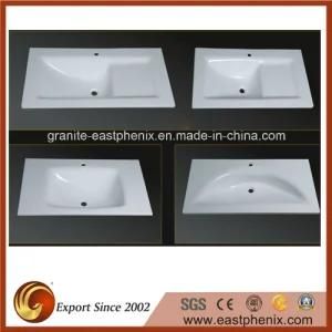 Chines White Crystallized Stone Bathroom Sinks