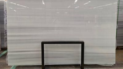 Polished White Marble Slab China Random Grey Vein