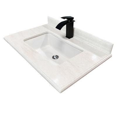 Hotel Bathroom Use Square White Wood Marble Countertops Matching Cabine Vanity Table Bathroom Vanitie Countertops Vanity Tops
