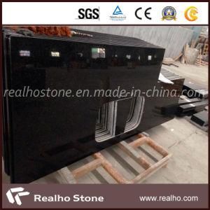 L Shape Round Edges Black Pearl Granite Countertop for Kitchen and Bathroom Vanity Tops