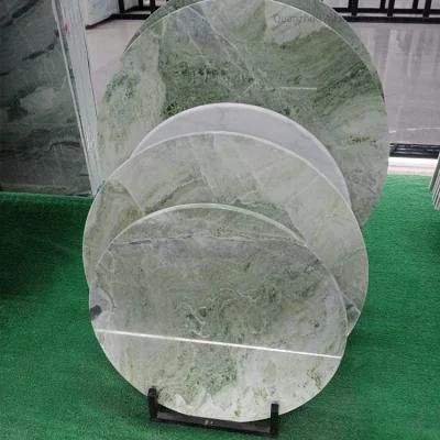 Natural Italian Green Marble Dining Table and Coffee Table with Bench