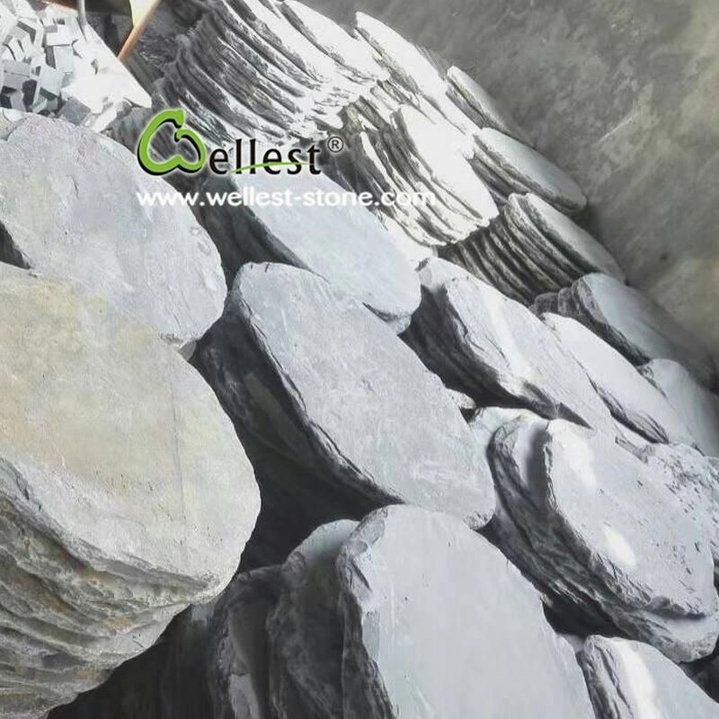 Slate Tumble Round Shape Stepping Stone for Walkway