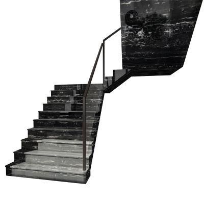 Factory Black Marble Stone Stairs and Ladder Customizable Natural Marble Stairs Marble Staircase