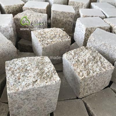 Natural Stone Paving Yellow Granite Block Paver Setts