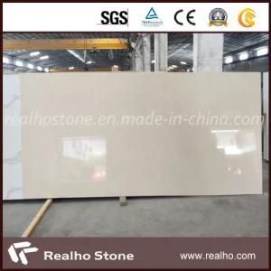 Wholesale Polished Artificial Beige Carrara Veins Artificial Quartz Slab