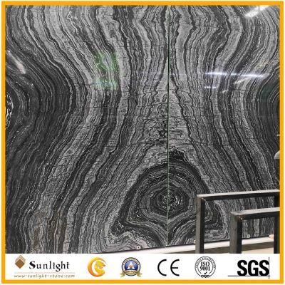 Luxury Natural Ancient Antique Black Wood Marble Slabs, Countertops, Flooring Tiles