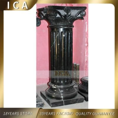 Black Pillar Marble Spiral Column Outdoor Indoor Decoration