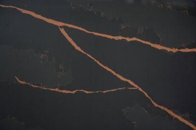 Calacatta Black Artificial Quartz Stone Kitchen Quartz Countertops and Quartz Slabs