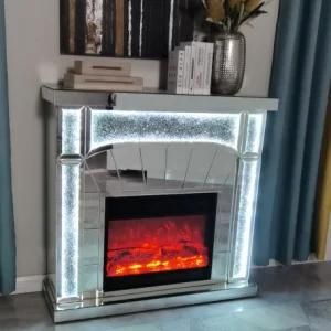 Mirrored Fireplace with LED