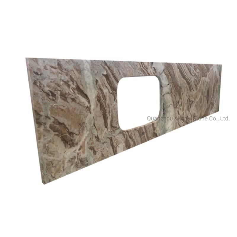 Export Custom Made Prefab Fantasy Brown Granite Countertops for Kitchen Design